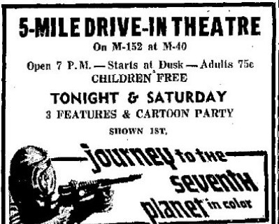 5-Mile Drive-In Ad 7/20/61