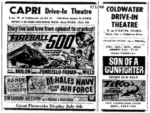 Capri Drive-In Ad 7/1/66