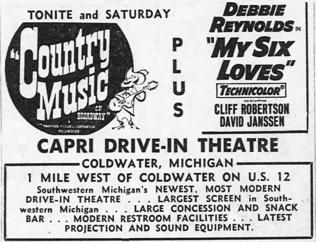 Capri Drive-In Ad 9/25/64