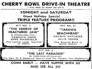 Cherry Bowl Ad 5/29/59